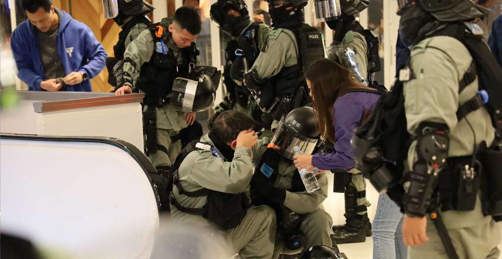 Police harmed by rioters